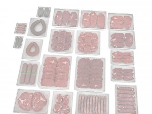 packaged meat and sausage varieties 3D Model