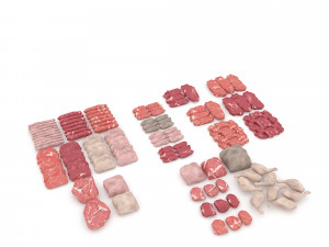 meat and sausage varieties 3D Model