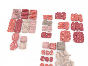 meat and sausage varieties 3D Модель