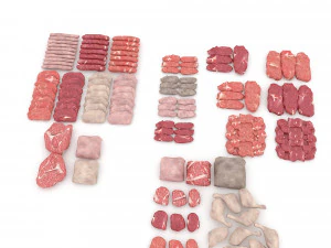 meat and sausage varieties 3D Model