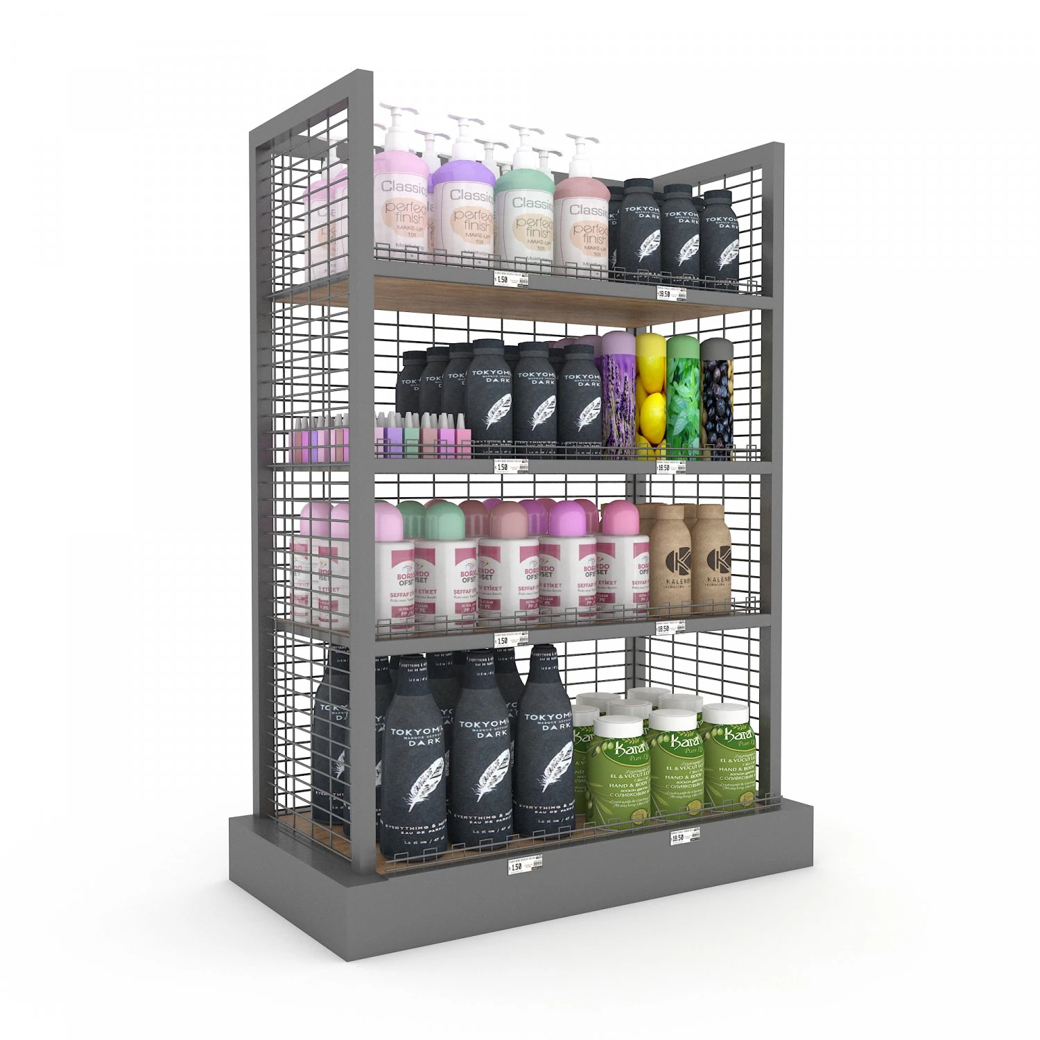 cosmetic product market stand 02 3D Model .c4d .max .obj .3ds .fbx .stl .blend 