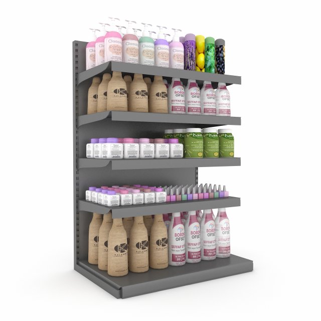 cosmetic product market stand 08 3D Model .c4d .max .obj .3ds .fbx .stl .blend 