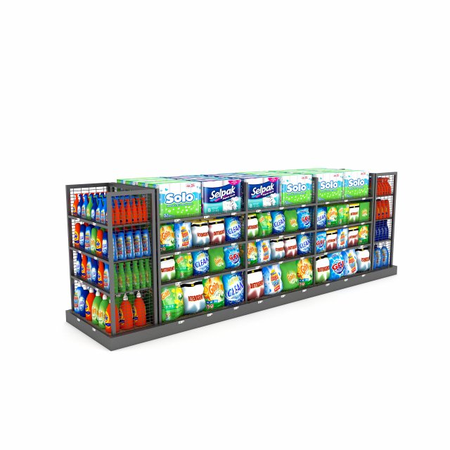cleaning product market stand 3D Модель .c4d .max .obj .3ds .fbx .stl .blend 