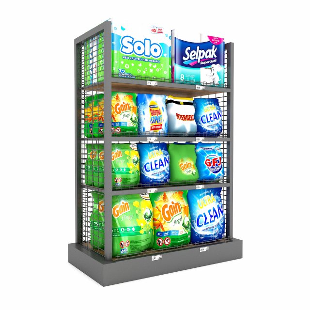 cleaning product market stand 02 Modelo 3D .c4d .max .obj .3ds .fbx .stl .blend 