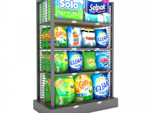 掃除用品マーケットスタンド02 3Dモデル