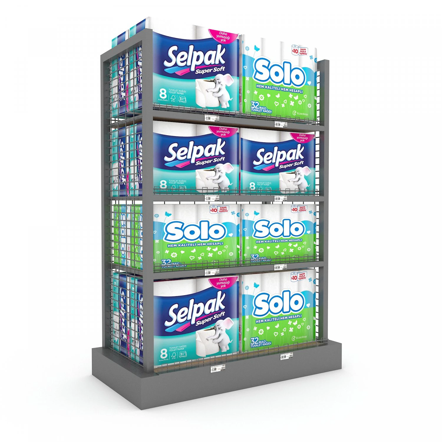 cleaning product market stand 04 3D Model .c4d .max .obj .3ds .fbx .stl .blend 