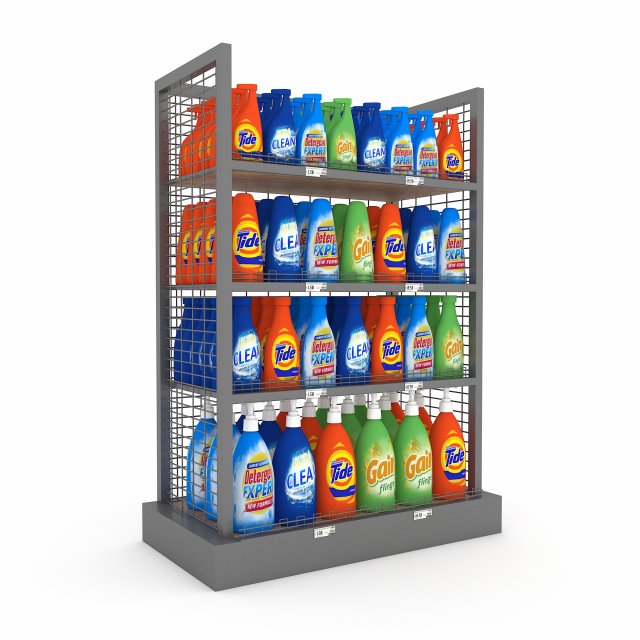 cleaning product market stand 05 Modelo 3D .c4d .max .obj .3ds .fbx .stl .blend 