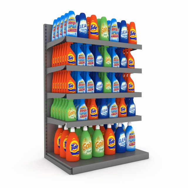 cleaning product market stand 06 Modelo 3D .c4d .max .obj .3ds .fbx .stl .blend 