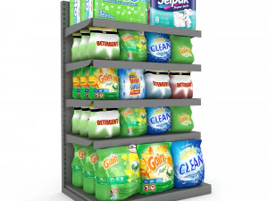 stand pasar produk pembersih 08 Model 3D