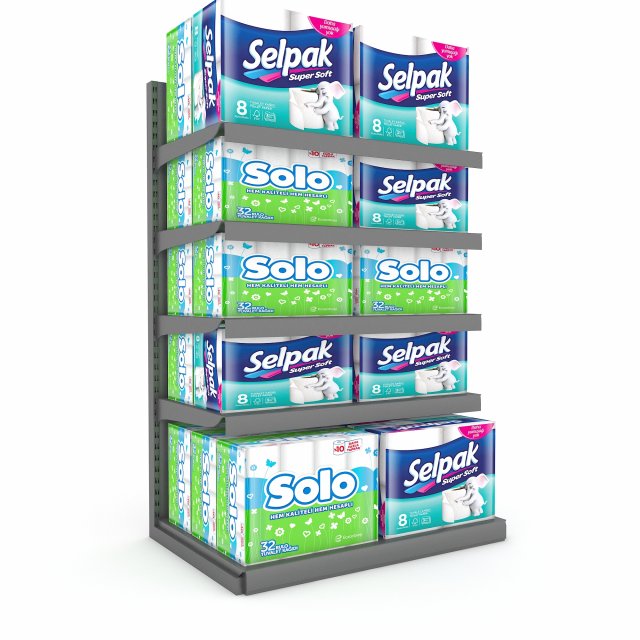 cleaning product market stand 09 3D Модель .c4d .max .obj .3ds .fbx .stl .blend 