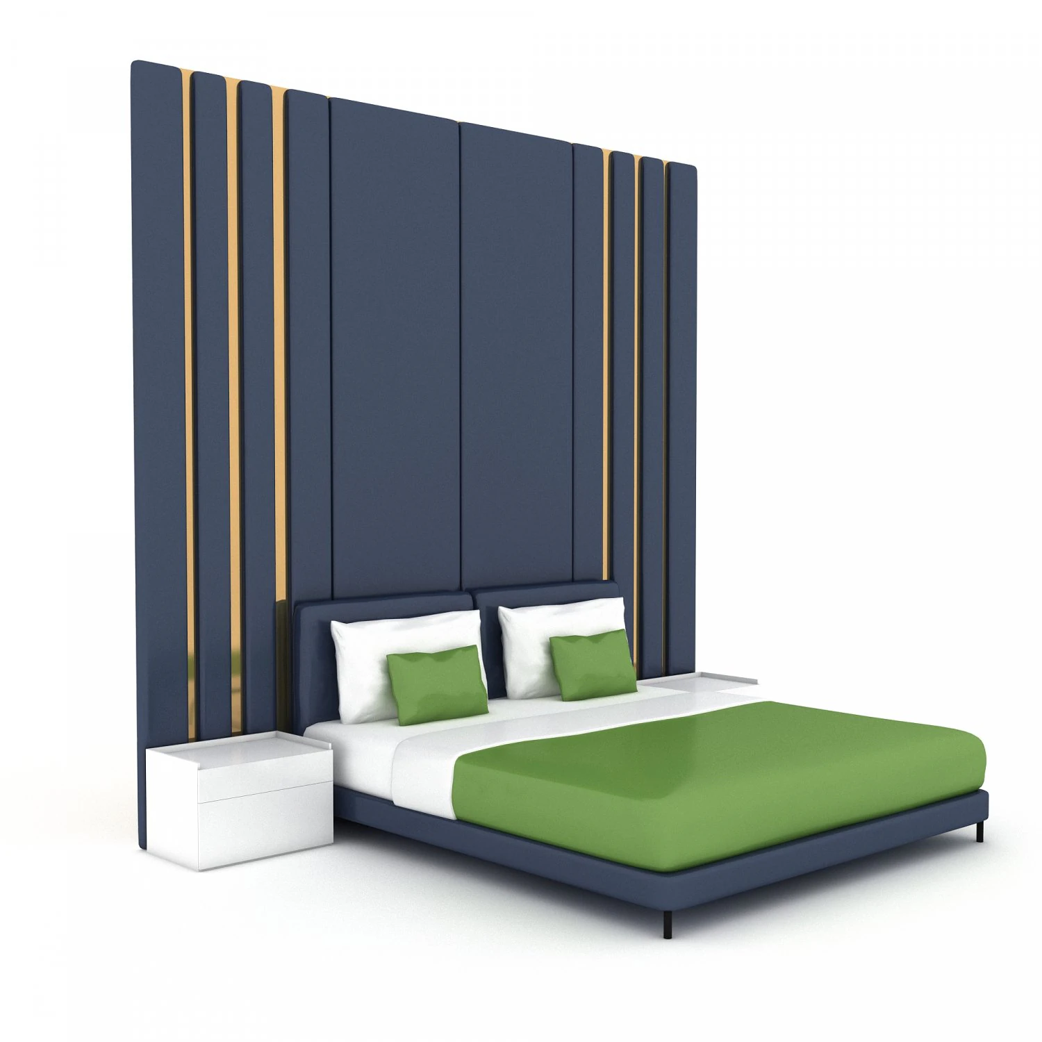 3d modern bed design 03 3D Model .c4d .max .obj .3ds .fbx .stl .blend 