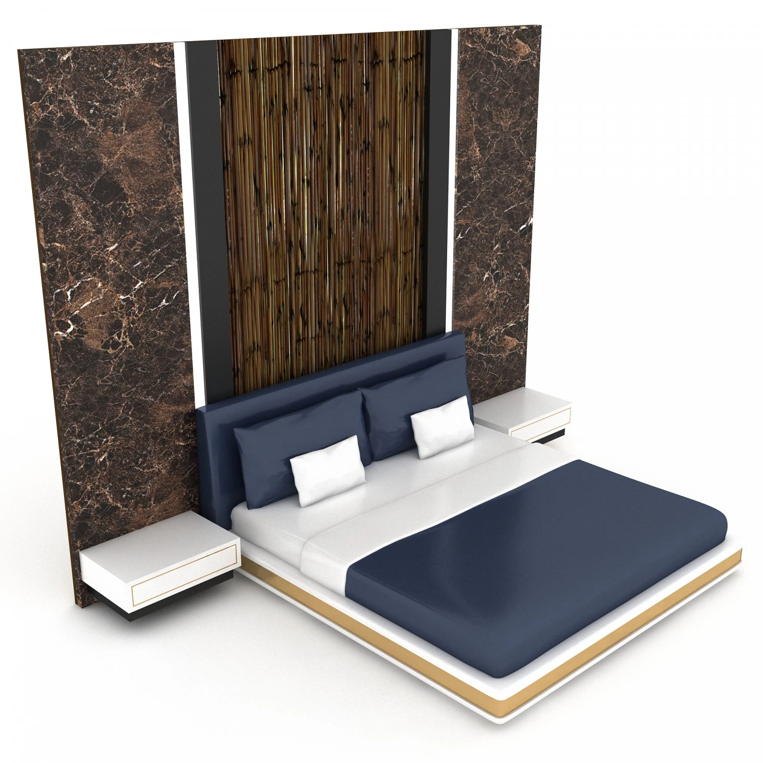 3d modern bed design 04 3D Model .c4d .max .obj .3ds .fbx .stl .blend 