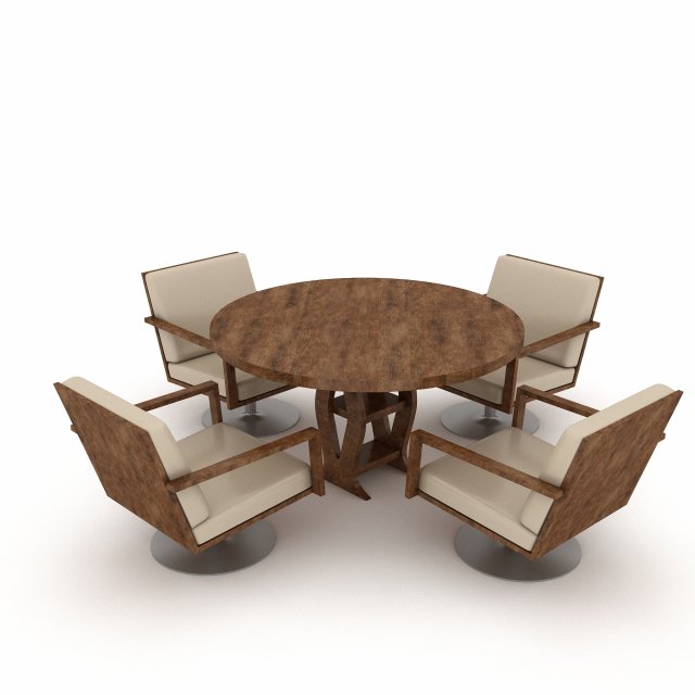 3d wooden chair table 04 3D Model .c4d .max .obj .3ds .fbx .stl .blend 