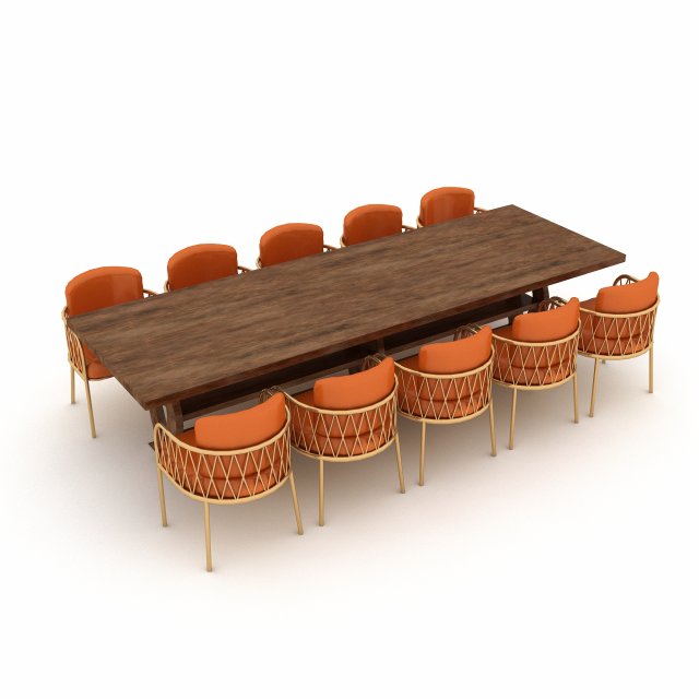 3d modern dining table 01 3D Model .c4d .max .obj .3ds .fbx .stl .blend 