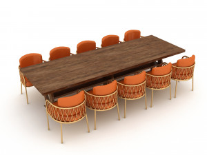 3d modern dining table 01 3D 模型