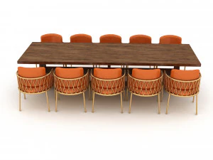 3d modern dining table 01 3D Model