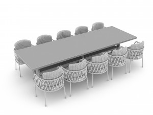 3d modern dining table 01 3D Model