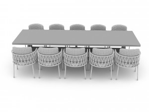 3d modern dining table 01 3D Model