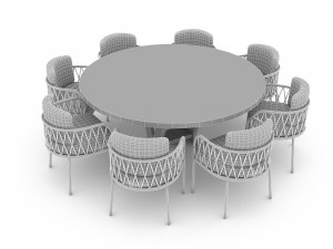 3D modern dining table 02 3D 모델