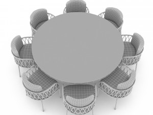 3D modern dining table 02 3D 모델