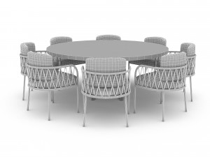 3D modern dining table 02 3D 모델