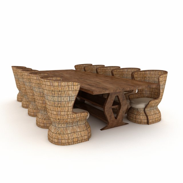 Modern dining table 03 3D 모델 .c4d .max .obj .3ds .fbx .stl .blend 