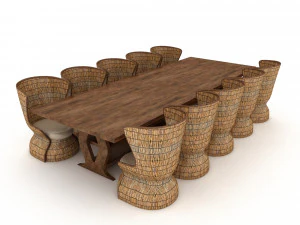 Modern dining table 03 3D Model