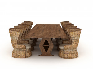Modern dining table 03 3D 모델