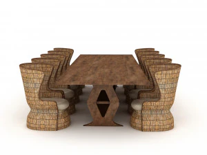 Modern dining table 03 3D Model