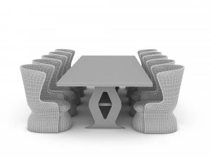 Modern dining table 03 3D Model