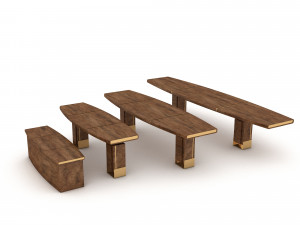 Wooden ship tables model Modelo 3D