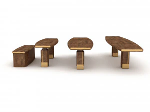 Wooden ship tables model 3D Model