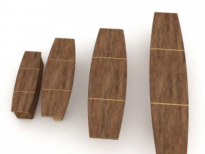 Wooden ship tables model 3D Model