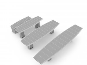 Wooden ship tables model 3D Модель