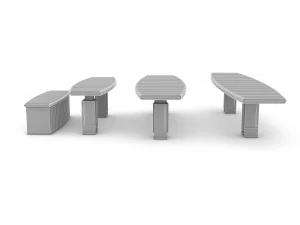Wooden ship tables model 3D Model