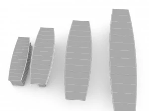 Wooden ship tables model 3D Model