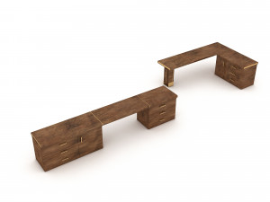 3D wooden ship tables 02 3Dモデル