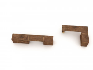 3D wooden ship tables 02 3D Model