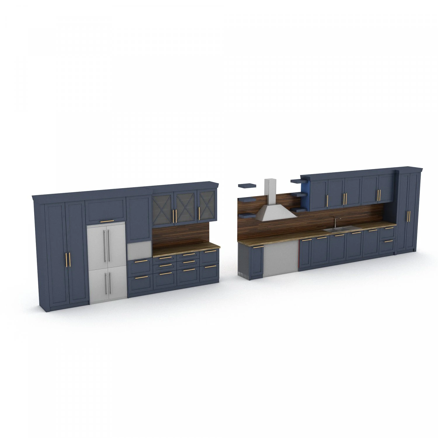 3d modern kitchen design 3D Model .c4d .max .obj .3ds .fbx .stl .blend