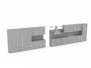 3d modern kitchen design 3D Model