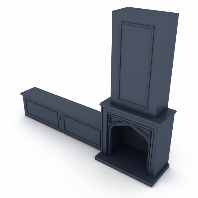 fireplace tv unit 3Dモデル .c4d .max .obj .3ds .fbx .stl .blend 