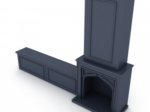 fireplace tv unit 3D Model