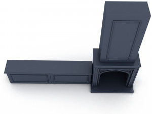 fireplace tv unit 3Dモデル