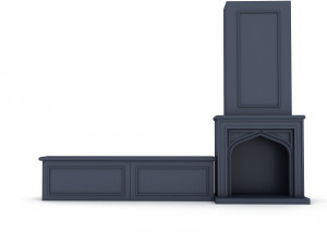 fireplace tv unit 3Dモデル