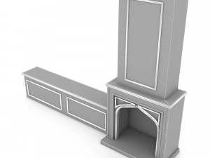 fireplace tv unit 3D Model
