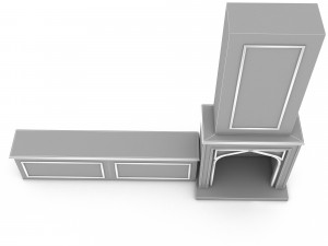 fireplace tv unit 3Dモデル