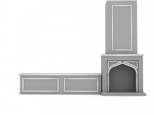 fireplace tv unit 3D Model