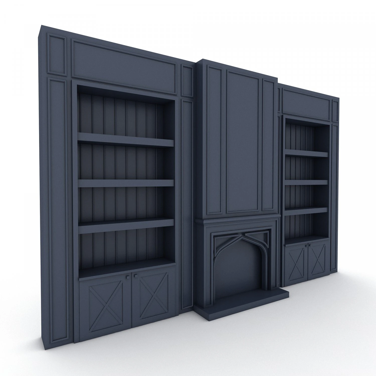 Fireplace tv unit 02 model 3D Model .c4d .max .obj .3ds .fbx .stl .blend