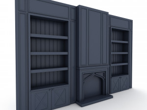 Fireplace tv unit 02 model 3D Model