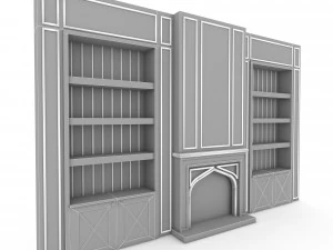 Fireplace tv unit 02 model 3D Model